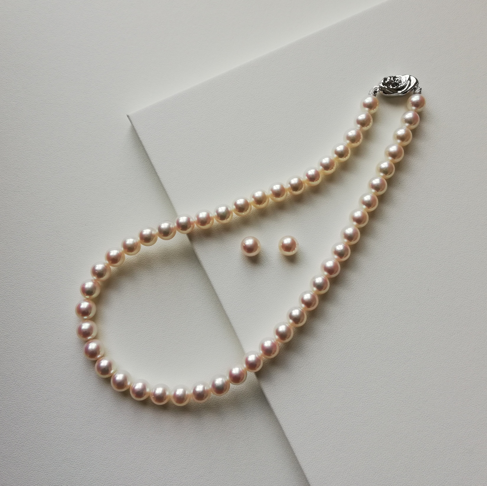 あこや真珠 ネックレス・ピアス セット 9.0-8.5mm長さ約43cm - ネックレス