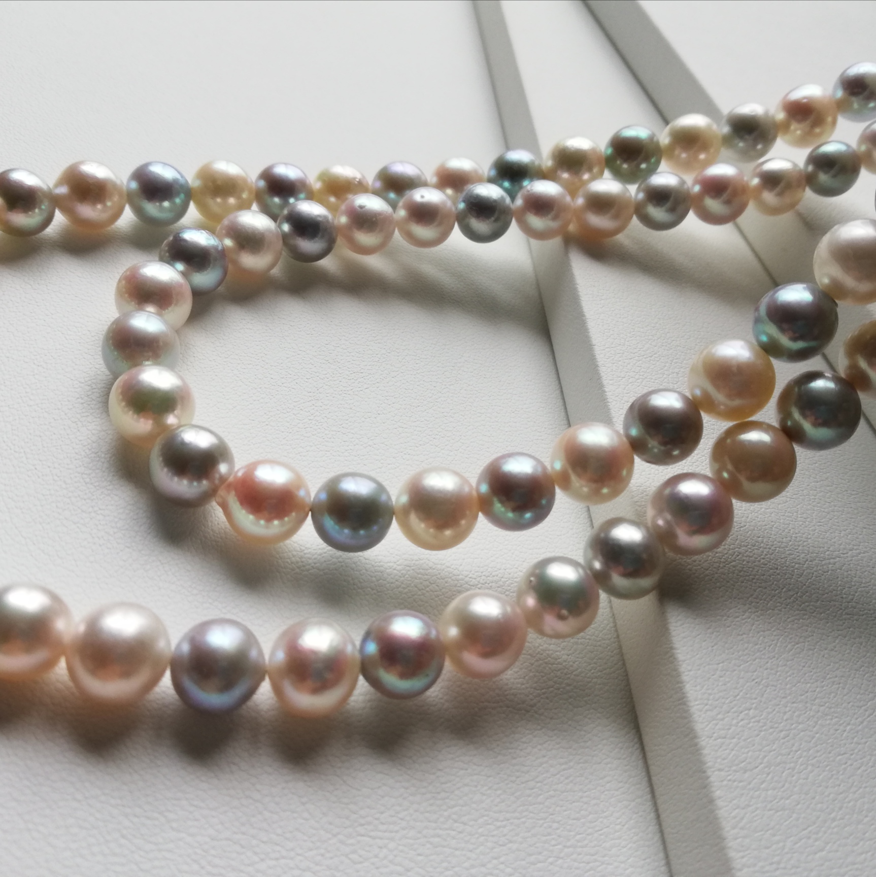 407パール祭り！！クール！新品　2カラー大珠天然アコヤ本真珠ネックレス